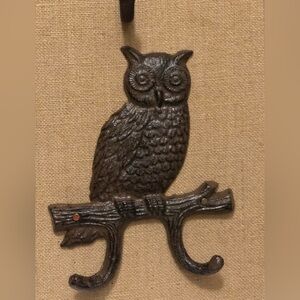 Rustic Brown Owl Wall Hook